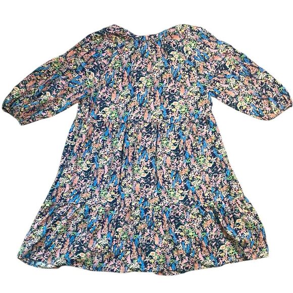 GAP Multicolor Floral Tiered Balloon Sleeve Midi Maternity Dress - Picture 6 of 12